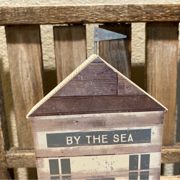By The Sea Wood Sign, Beach House Decor For Tier Trays, Beach Tabletop Sign - Picture 5 of 11